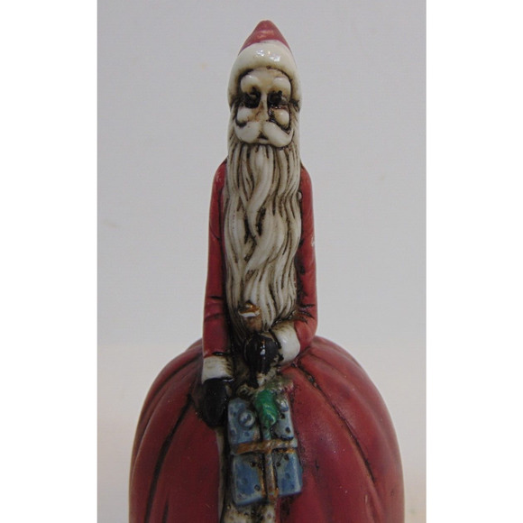 Santa Claus Bell Old World Jolly Christmas Showcase Porcelain Box Vintage Gift - Picture 7 of 14
